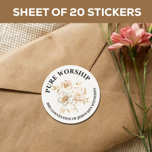 Pure Worship 2025 Convention JW Envelope Classic Round Sticker