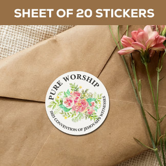 Pure Worship 2025 Convention JW Envelope Classic Round Sticker