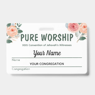 Pure Worship 2025 Convention   JW Name Badge ID Badge