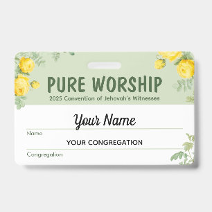 Pure Worship 2025 Convention JW Name ID Badge