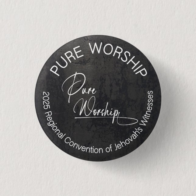 Pure Worship Pin in Black and White (Front)