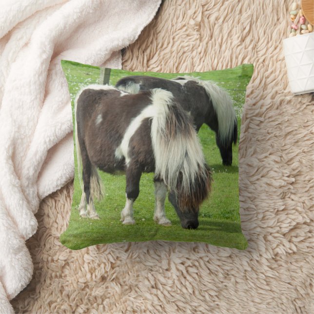 Purebred Shetland Paint Ponies Cushion (Blanket)