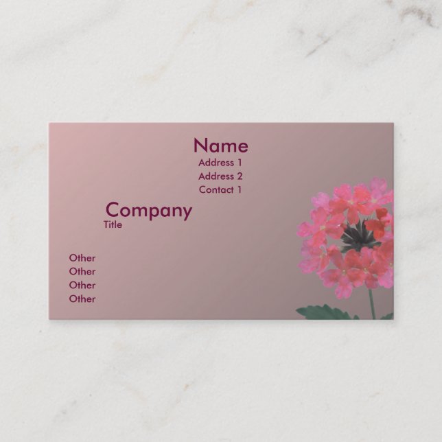 Purely Pink Business Card (Front)