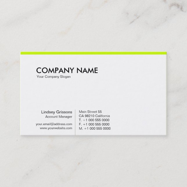 PurePro No11 Vibrant Green Business Card (Front)