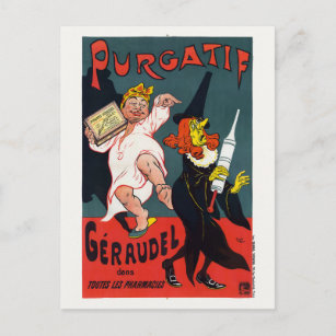 Purgatif Géraudel France Vintage Poster 1895 Postcard