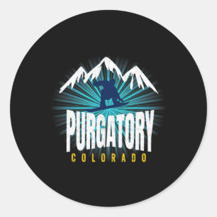 Purgatory Co Snowboard Colorado Blue Xtreme Snowbo Classic Round Sticker