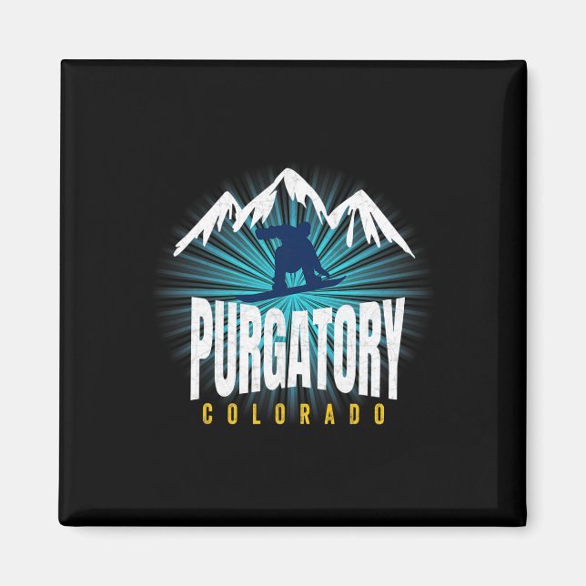Purgatory Co Snowboard Colorado Blue Xtreme Snowbo Magnet (Front)