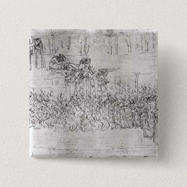 Purgatory, from 'The Divine Comedy' by Dante 15 Cm Square Badge (Front)