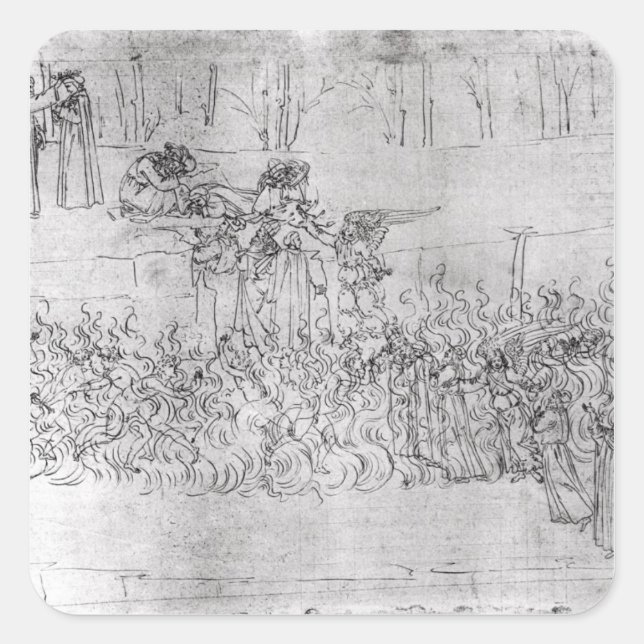 Purgatory, from 'The Divine Comedy' by Dante Square Sticker (Front)