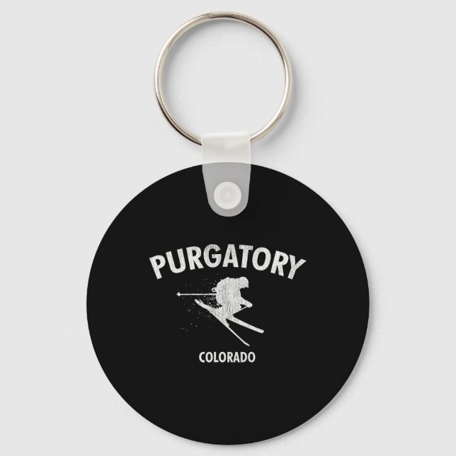 Purgatory Skiing Tee Ski Colorado Gift  Key Ring (Front)