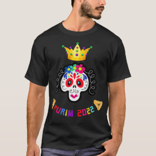 Purim 2022 Irish Skulls Paddys St Patricks Day Pur T-Shirt