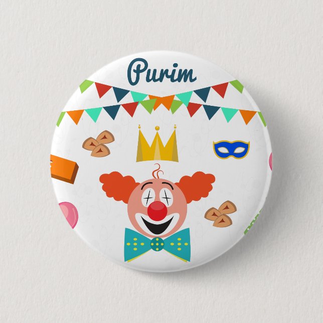 purim 6 cm round badge (Front)