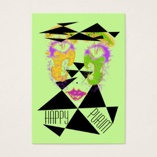 Purim Abstract Costume Gift Cards ChubbyBusiness