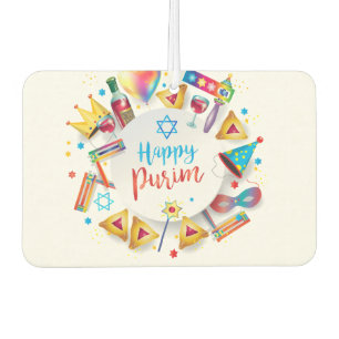 Purim Basket Gifts Hamantaschen Gragger Hebrew Car Air Freshener