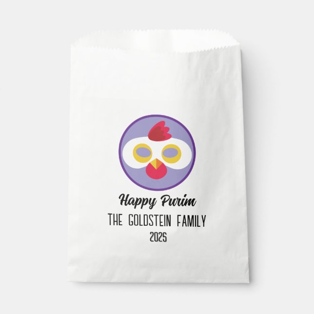 Purim chicken mask masquerade costume favour bags (Front)