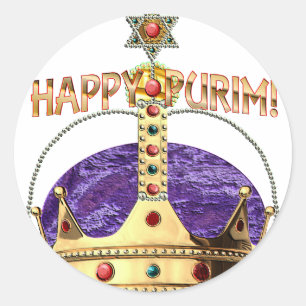 Purim Classic Round Sticker