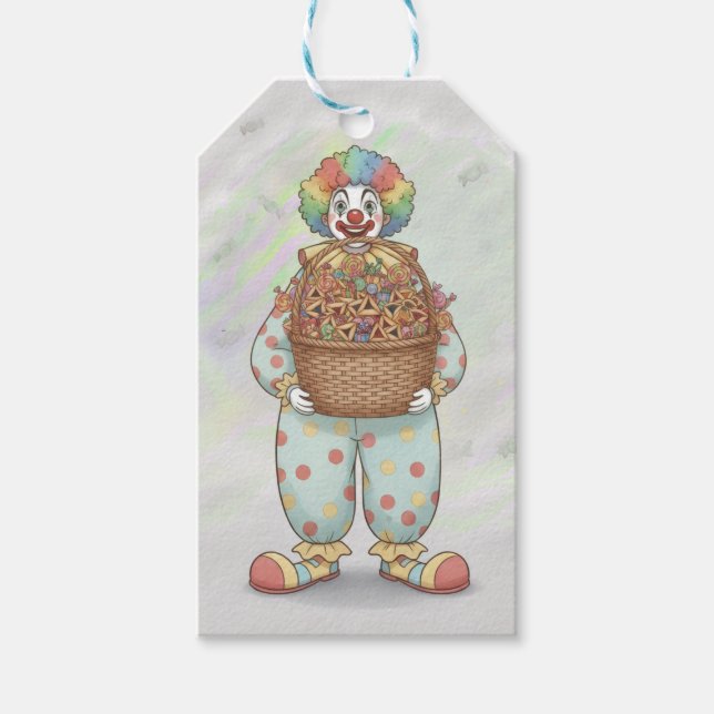 Purim Clown Mishloach Manot  Gift Tags (Front)