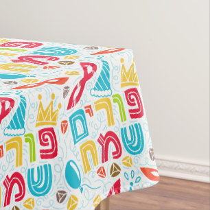 Purim colorful tablecloth