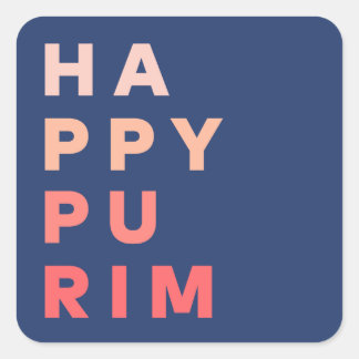 Purim Coral Ombre Square Sticker