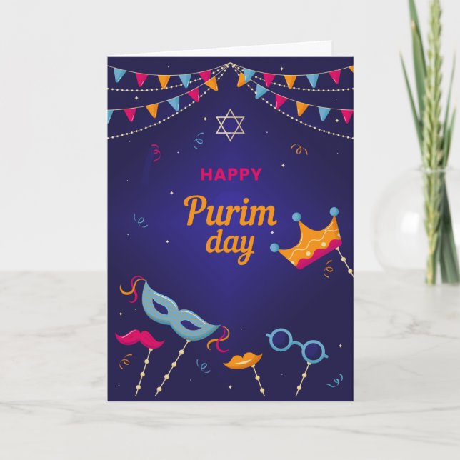 Purim Day Greeting Card (Front)