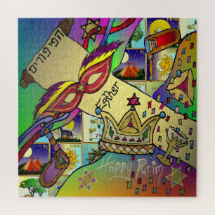 Purim Esther Celebration Light Art Print Jigsaw Puzzle