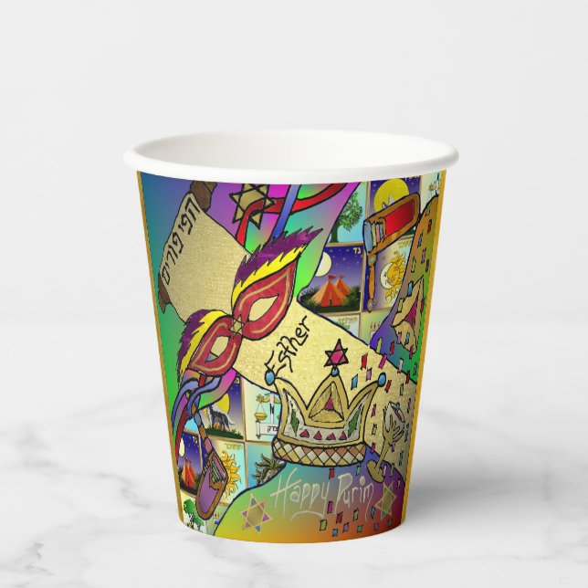 Purim Esther Celebration Light Art Print Paper Cups (Front)