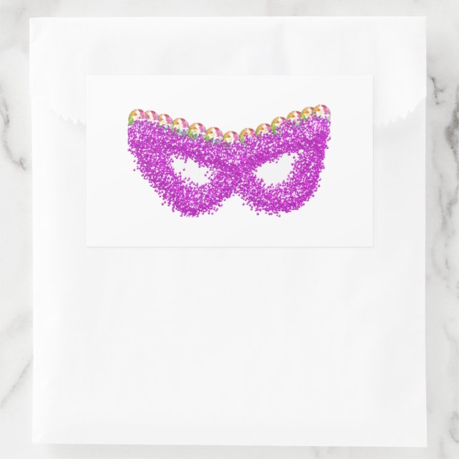 Purim Esther's mask gemstone queen crown  Rectangular Sticker (Bag)