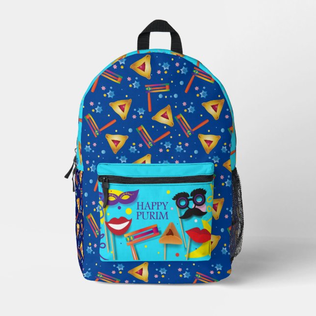 Purim Festival Jewish Holiday Gifts Hamantaschen Printed Backpack (Front)