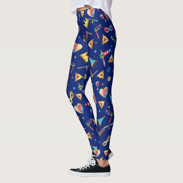 Purim Festival Kids Party Cute Clown Carnival Leggings (Left)