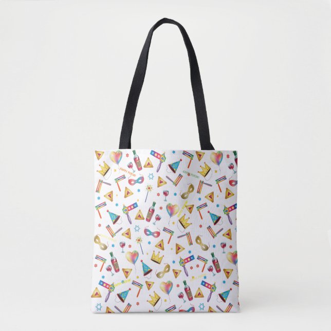 Purim Festival Kids Party Cute Clown Carnival Tote Bag (Front)