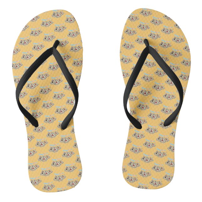 Purim hamantaschen pastry Sameach Oznei Haman Flip Flops (Footbed)