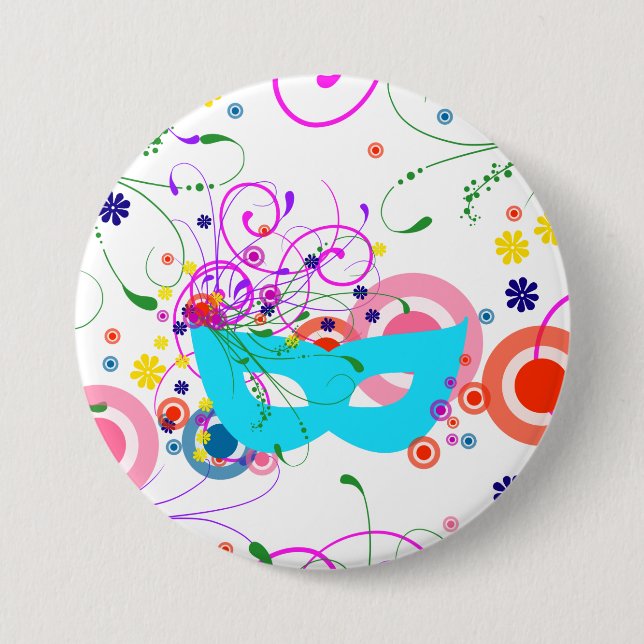 Purim Mask 7.5 Cm Round Badge (Front)