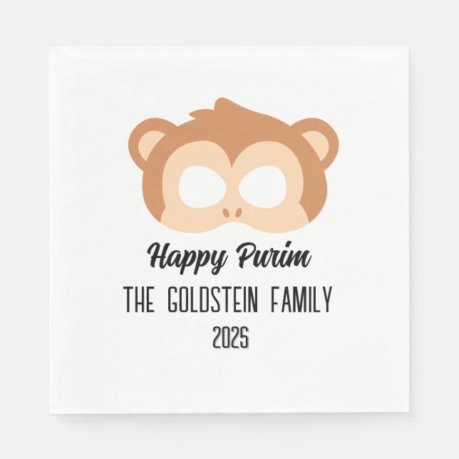  Purim Monkey mask masquerade costume Napkin (Front)
