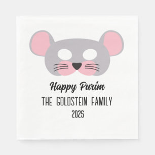Purim mouse mask masquerade costume napkin
