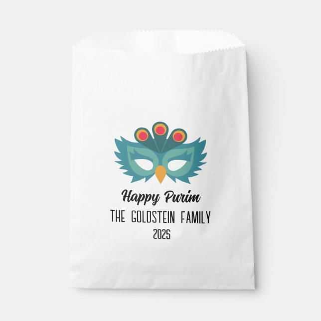 Purim owl mask masquerade costume favour bags (Front)