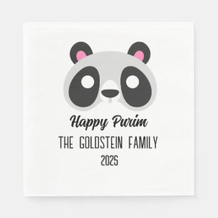 Purim panda bear mask masquerade costume napkin