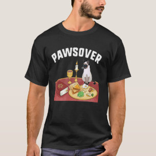 Purim Pawsover Cat Curiously Seated At Seder Table T-Shirt