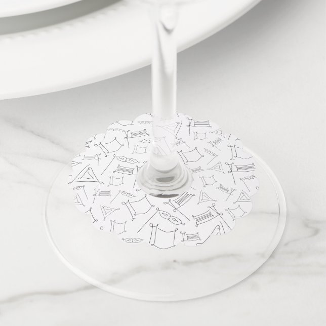 Purim Wine Glass Tag (Close Up)