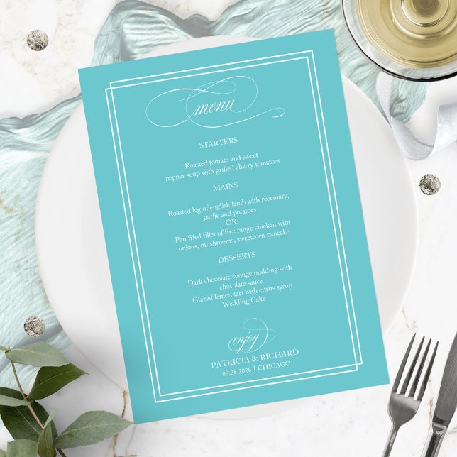 Purist Blue Elegant Wedding Menu (Creator Uploaded)