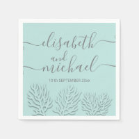 Purist blue embossed romantic coral calligraphy