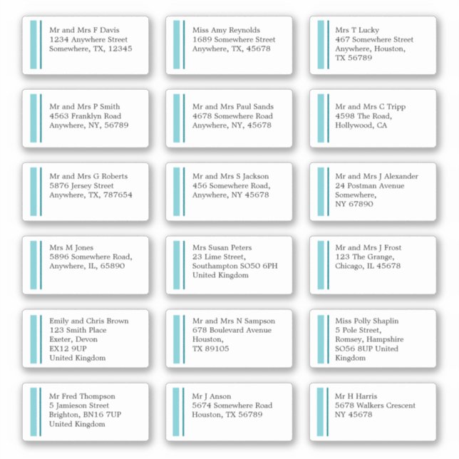 Purist Blue Line Individual Name Address Shipping (Front)