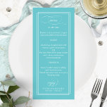 Purist Blue Simple Elegant 4x9 Wedding Menu<br><div class="desc">Purist Blue Simple Elegant 4x9 Wedding Menu</div>