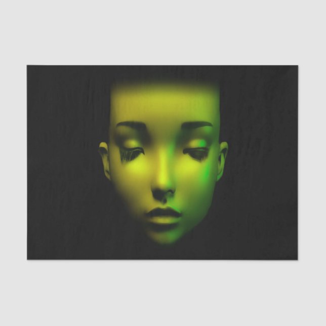 Purity and Perfection: Android Beauty Portrait Tissue Paper (Front)