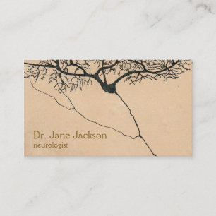Purkinje Neuron Drawing - Sepia Neurologist Business Card