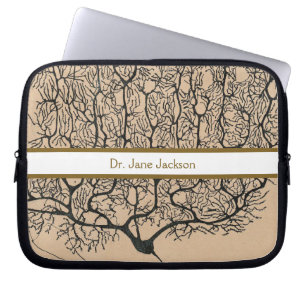 Purkinje Neuron Drawing - Stripe Doctor Name Laptop Sleeve