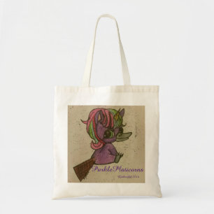 purkleplaticorns team mascot tote bag