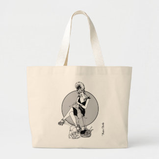 Purl Girl Knitting Large Tote Bag