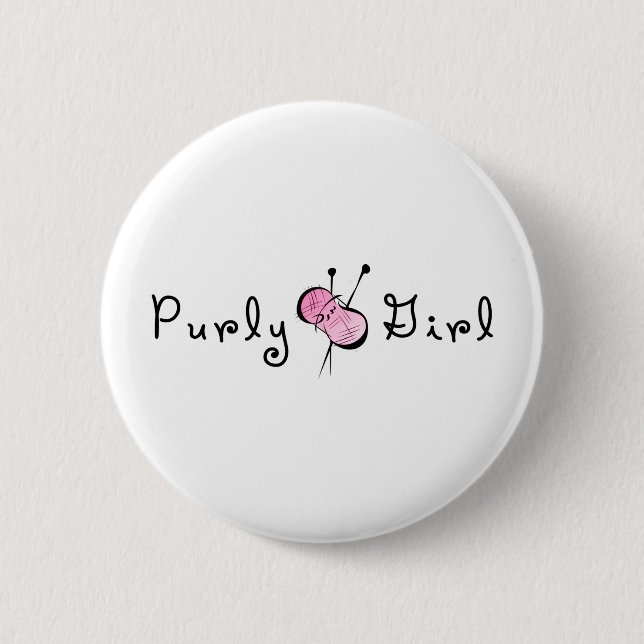 Purly Girl 6 Cm Round Badge (Front)