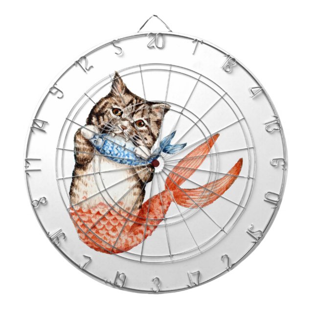 Purmaid Cat Mermaid Dartboard (Front)