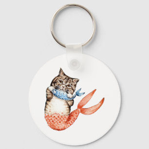 Purmaid Cat Mermaid Key Ring